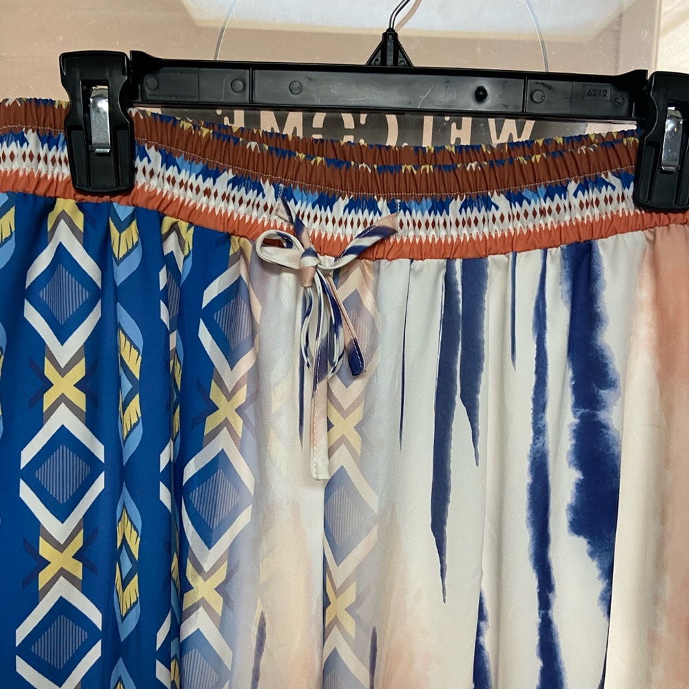 Multicolor Patterned Women's Wide Leg Pantsuit - image 3